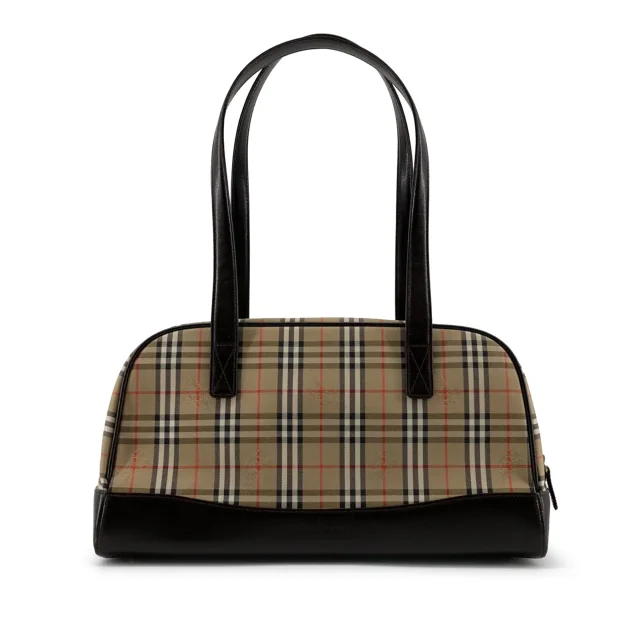 Burberry Haymarket Check Canvas Shoulder Bag in Beige Canvas from Designer Revival, photo 2 of 15