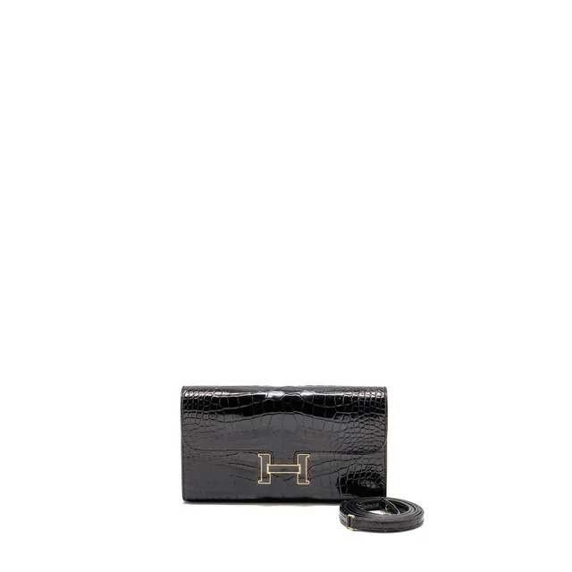 Hermès Constance To Go Alligator Mississippiensis Black in Black Crocodile from EMIER