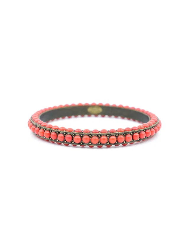 Lanvin Coral Bead Bangle from Arcade Vintage