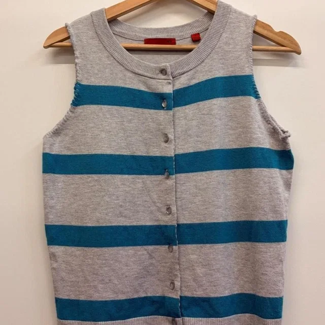 REDValentino Women's Stripped Sweater Sleveless Top In Size Small in gray from Poshmark