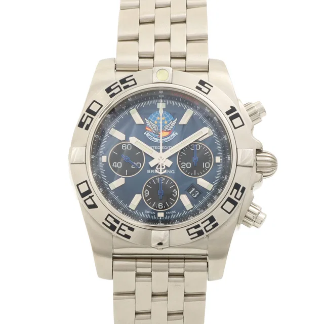 Breitling Chronomat 44 Blue Impulse 43mm AB01107E Automatic Blue/Silver in Blue from VINTAGE QOO TOKYO