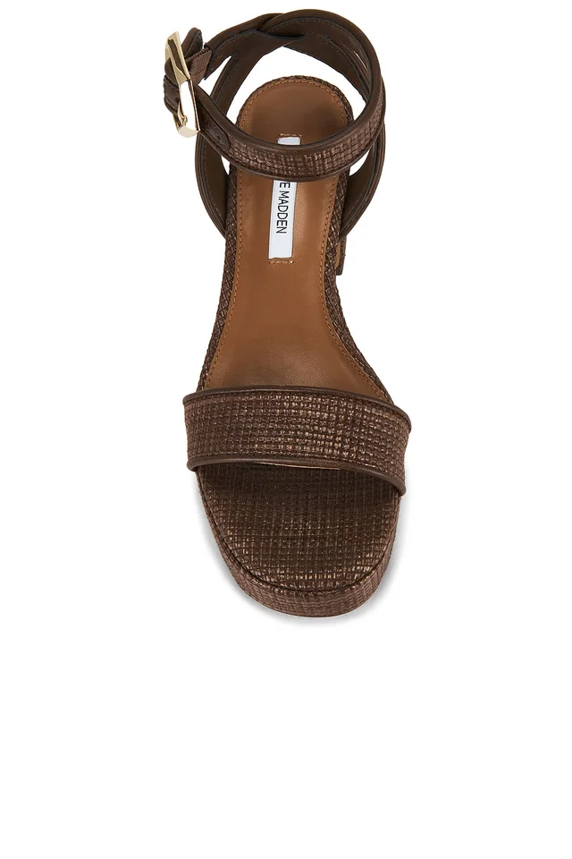 Steve Madden Elida Sandal in Brown Raffia, photo 4 of 5 from REVOLVE (Canada)