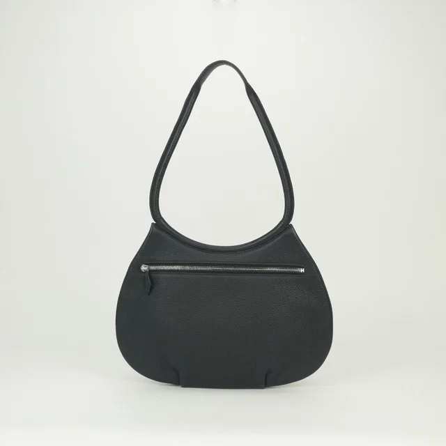 Hermès Kakawet Tote Shoulder Bag Togo Noir Black Silver in Black Togo leather from The Reluxe