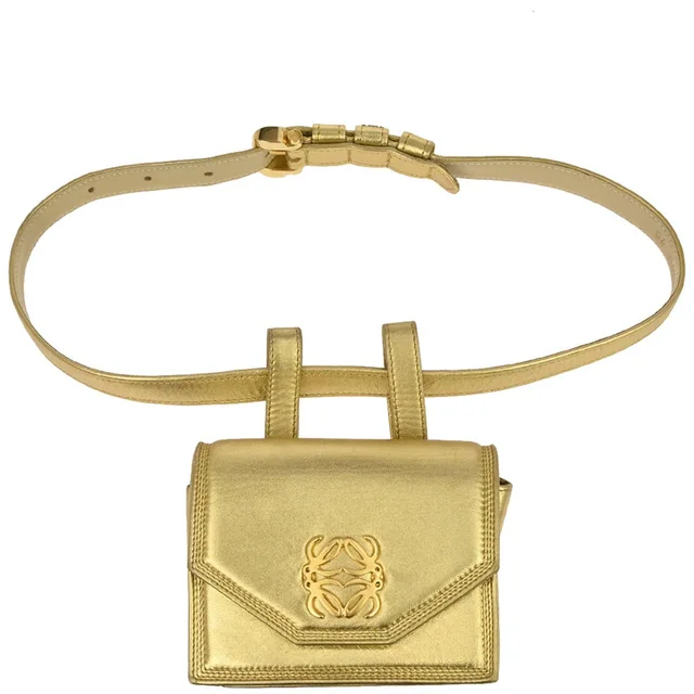 Loewe Gold Leather Waist Bum Bag #70 in Gold Leather from AMORE Vintage Tokyo