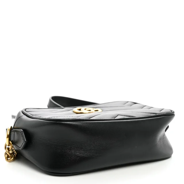 Gucci Matelasse Mini GG Marmont Camera Bag Black in Black Calfskin from FASHIONPHILE, photo 4 of 10