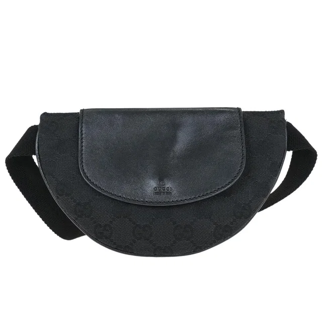 Gucci Black GG Bum Bag in Black Canvas from AMORE Vintage Tokyo