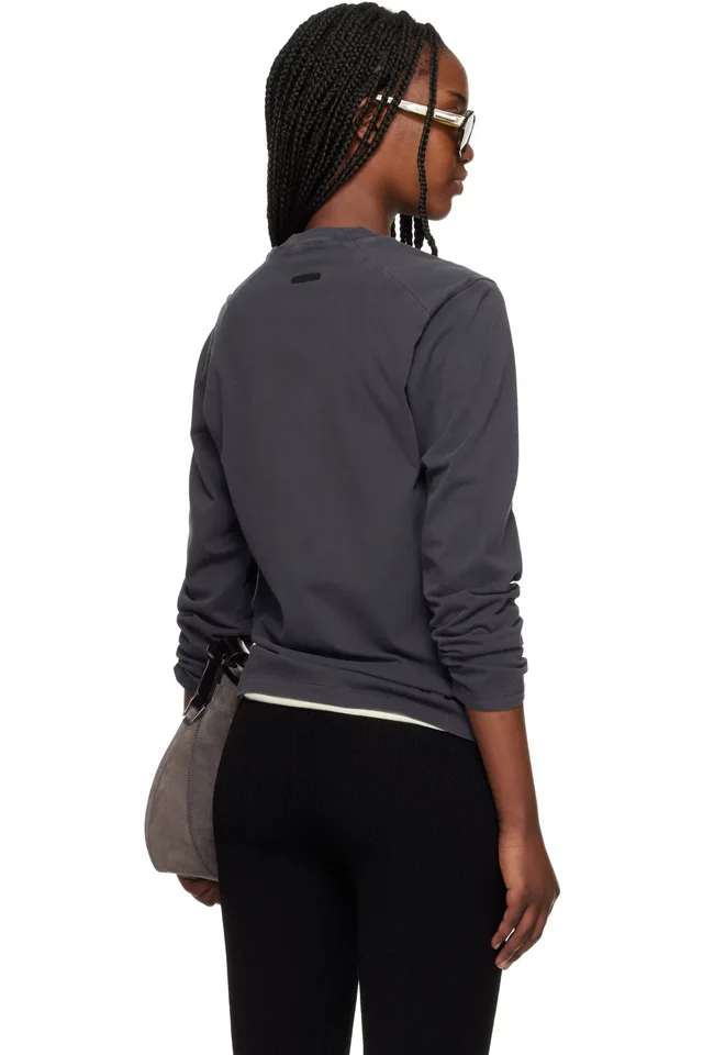 Fear of God ESSENTIALS Black Campus Classic Long Sleeve T-shirt, photo 3 of 4 from SSENSE