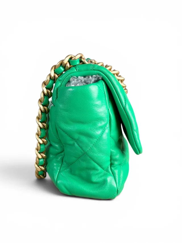 Green Lambskin Chanel 19 Large in Green Lambskin from Season 2 Consign, photo 2 of 10