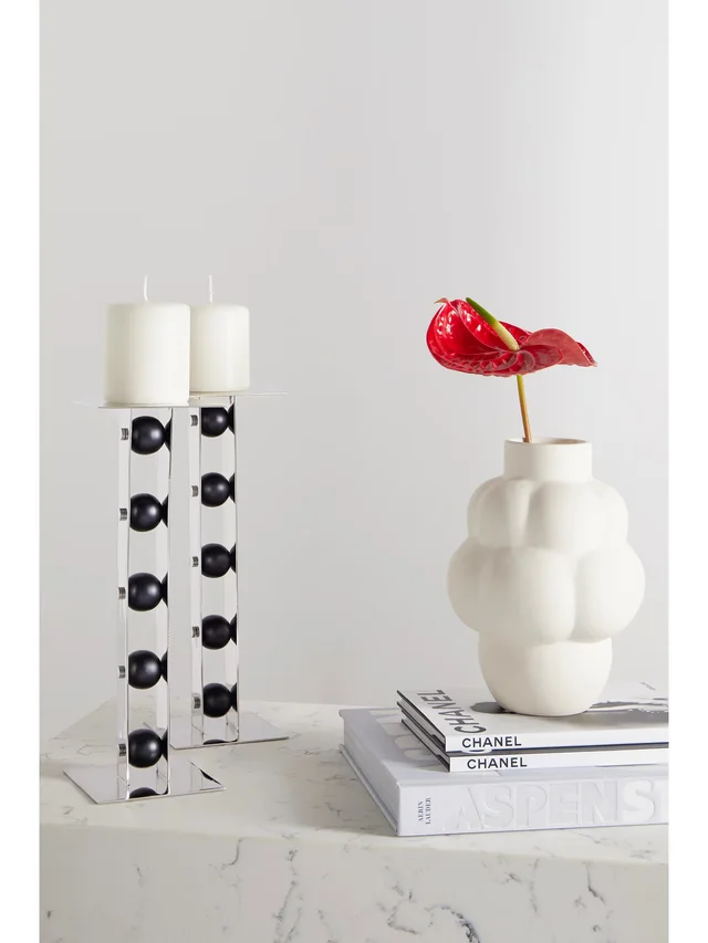 FOURTH STREET Set of three iron and steel candlesticks in Metallic, photo 2 of 2 from NET-A-PORTER (Canada)