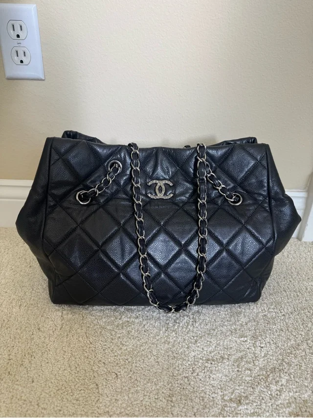 Chanel Brilliant Cells Quilted Leather Tote in black Leather from Poshmark