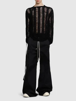 Rick Owens Wide-leg trouser with zip closure in 97% Cotton, 3% Elastane, photo 2 of 5 from LUISAVIAROMA