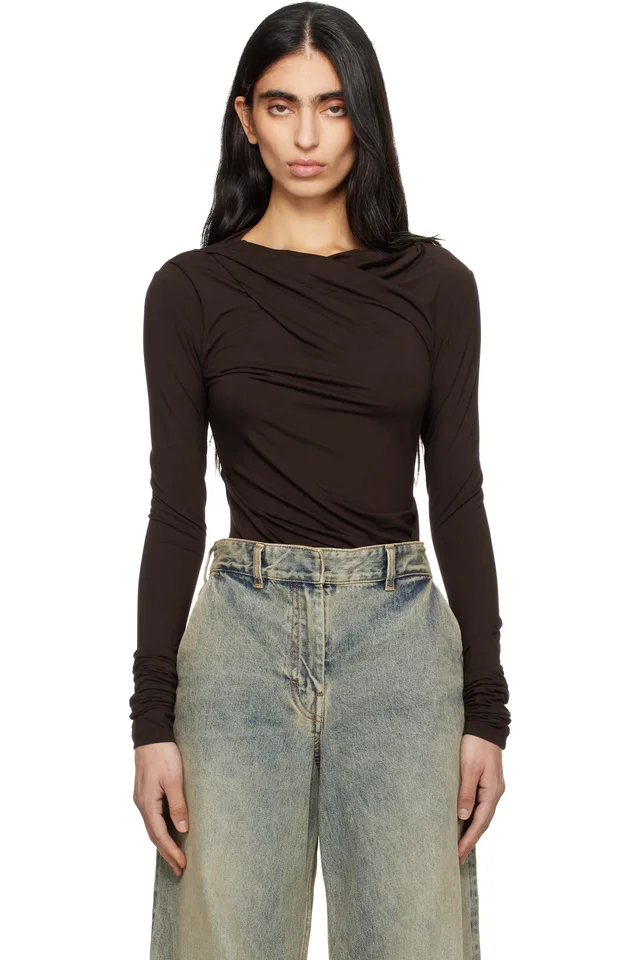 Entire Studios Brown Drape Top, image 1 of 1 from SSENSE