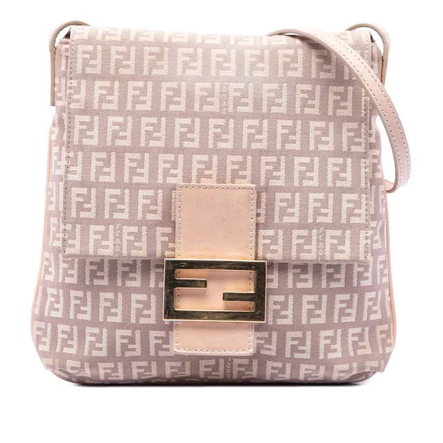 Pink Fendi Zucchino Canvas Crossbody in Pink Canvas from Designer Revival
