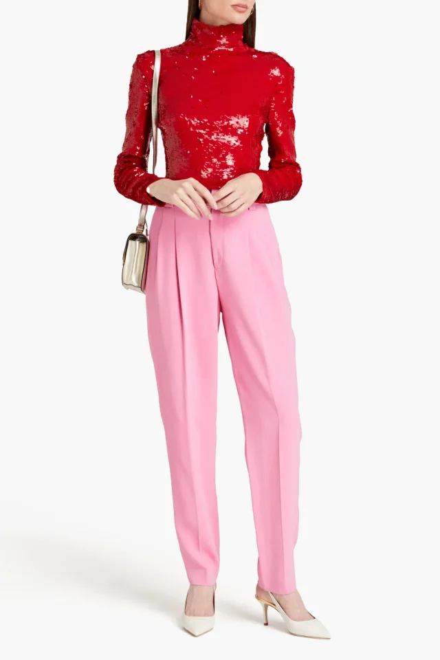Valentino Garavani Sequined Cotton-Blend Tulle Turtleneck Top, photo 2 of 4 from THE OUTNET