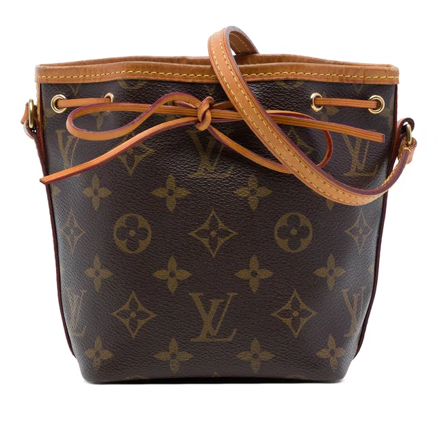 Brown Louis Vuitton Monogram Nano Noe Bucket Bag in Brown Coated canvas from Designer Revival