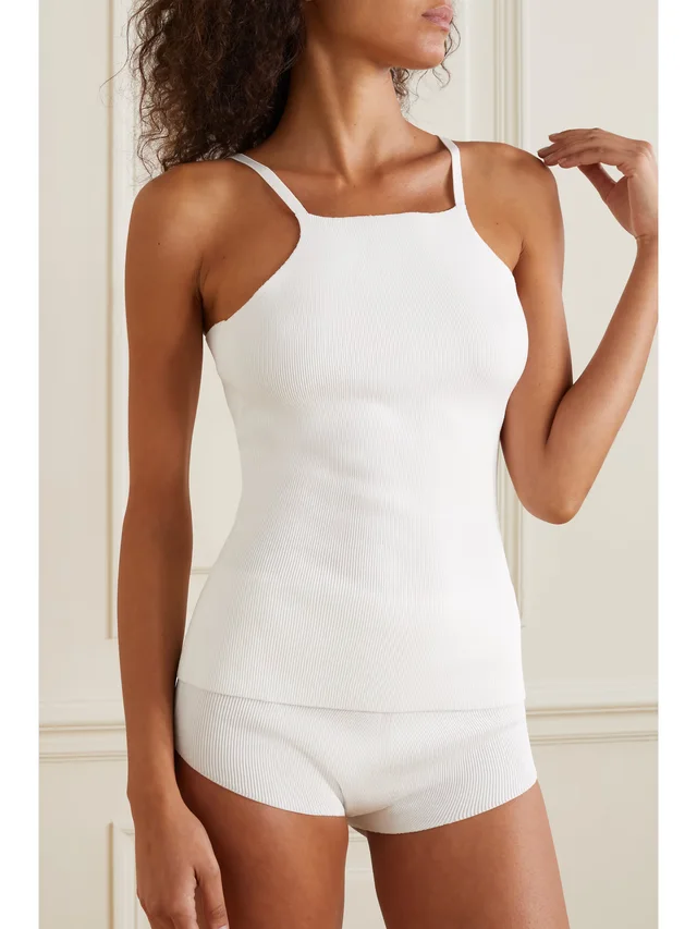 THE ROW Ladas ribbed-knit tank in White, photo 2 of 2 from NET-A-PORTER (Canada)