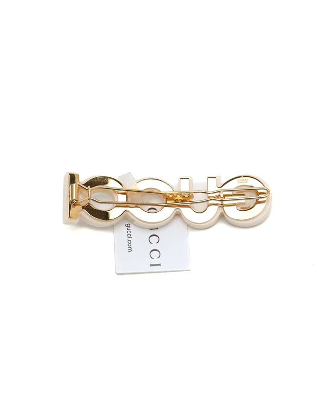 Gucci Logo Rhinestone Hair Clip in Resin from A Retro Tale, photo 3 of 3