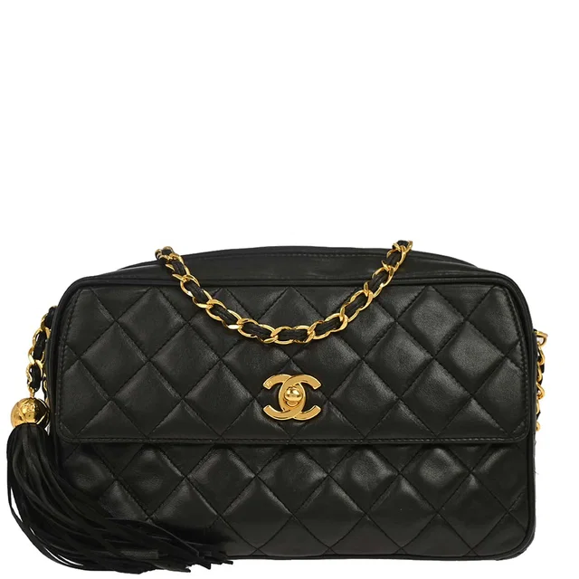 Chanel 1994-1996 Black Lambskin Camera Bag Small in Black Lambskin from AMORE Vintage Tokyo