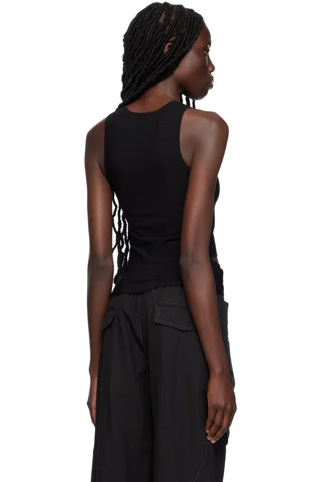 Dion Lee Black Slit Tank Top, photo 3 of 4 from SSENSE