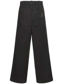 Objects Iv Life High-Waisted Wide-Leg Trousers in 98% Organic Cotton, 2% Elastane, photo 5 of 5 from LUISAVIAROMA