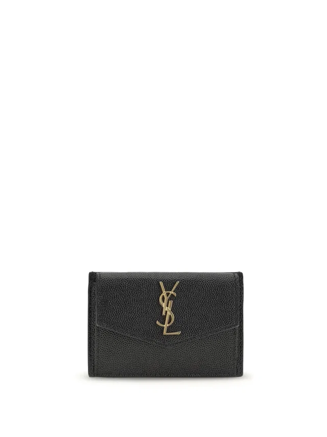 Saint Laurent Micro-Grain Calfskin Wallet — Black Calf Leather Bos Taurus in Black Calfskin from HEWI
