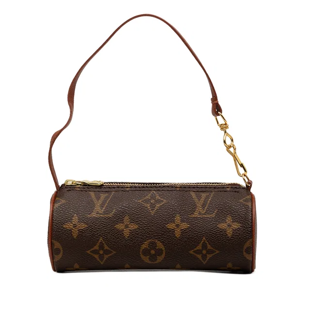 Brown Louis Vuitton Monogram Papillon Pochette Handbag in Brown Coated canvas from Designer Revival, photo 1 of 1