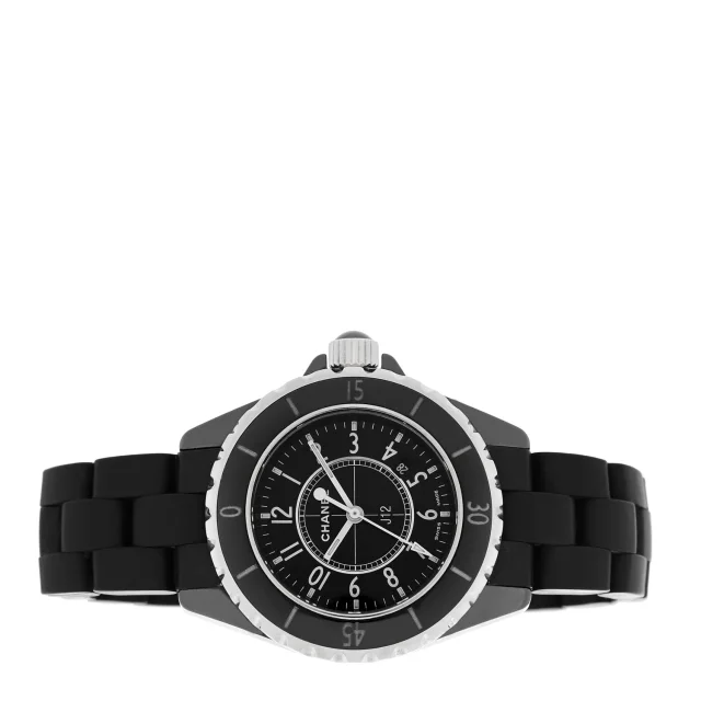 Chanel Stainless Steel Matte Ceramic 33mm J12 Quartz Watch Black in Black Ceramic from FASHIONPHILE, photo 2 of 4