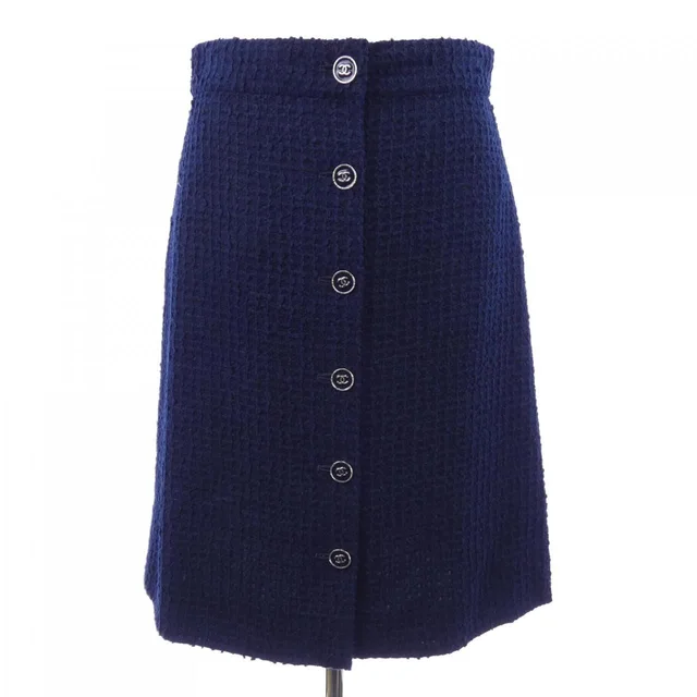 Chanel Skirt Navy in Navy from The Reluxe