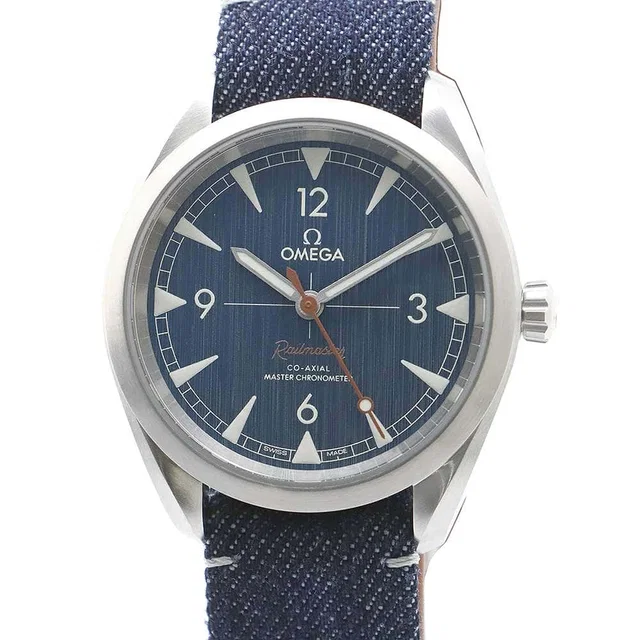 Omega Seamaster Railmaster W40mm Stainless Steel Cotton Blue Dial220.12.40.20.03.001 in Blue from GALLERY RARE