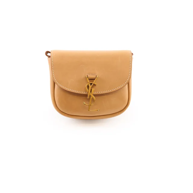 Saint Laurent Small Kaia Bag Tan in Brown Leather from The Purse Affair