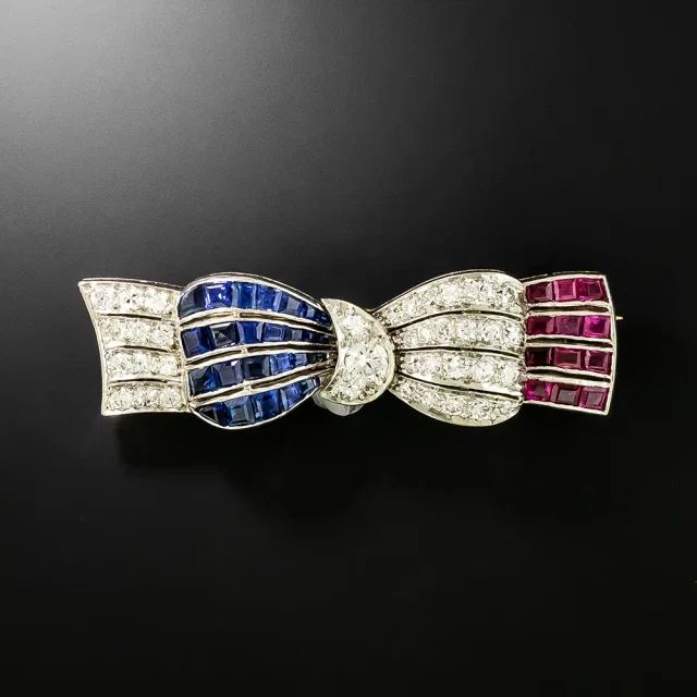 Art Deco Tiffany & Co. Patriotic Bow Brooch from Lang Antiques