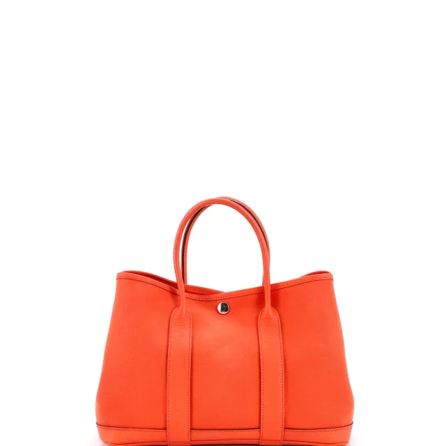 Hermès Garden Party Tote Toile and Leather 30 in orange Leather from Rebag, photo 3 of 7