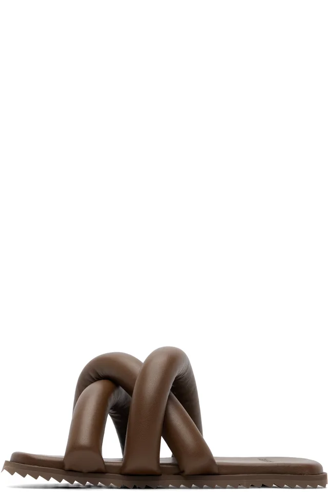 YUME YUME Brown Tyre Slides, photo 3 of 5 from SSENSE