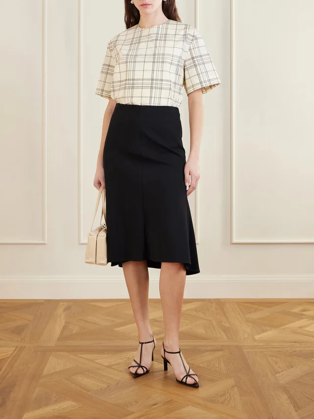 JIL SANDER Checked cotton T-shirt in Beige, photo 2 of 2 from NET-A-PORTER (Canada)
