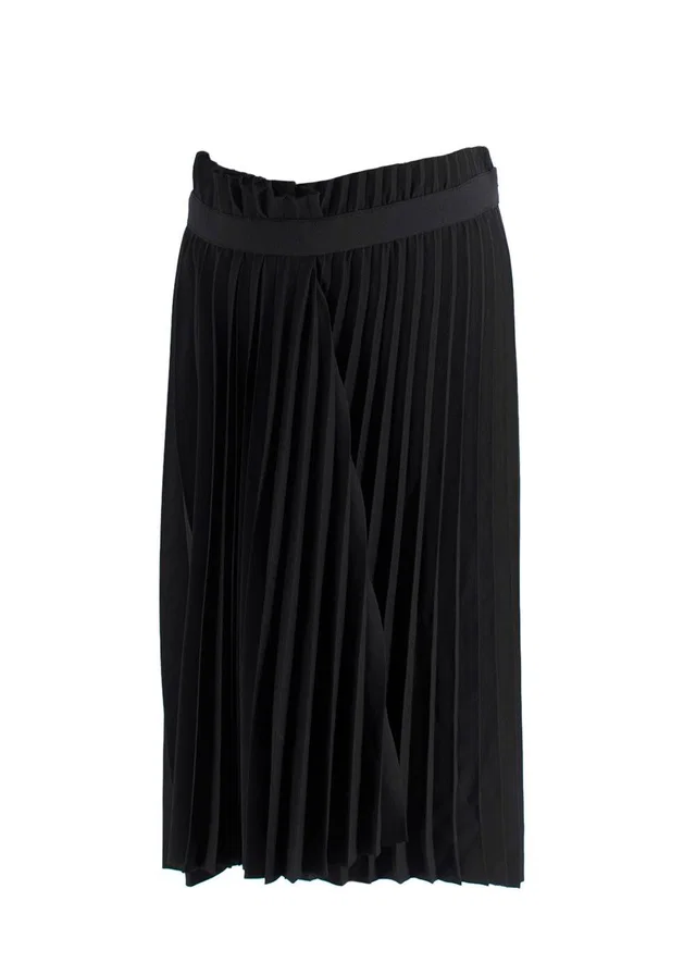 Balenciaga Black Pleated Asymmetric Skirt in Black from HEWI
