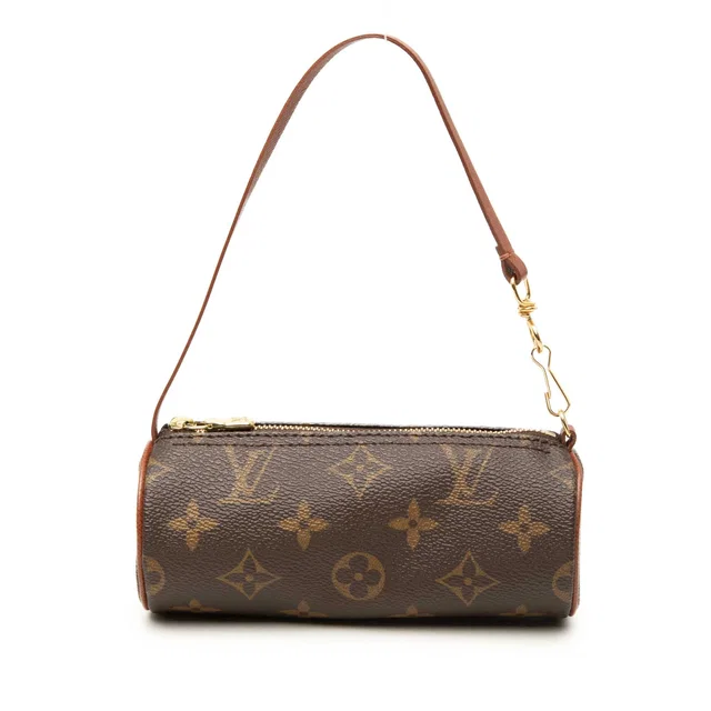 Brown Louis Vuitton Monogram Papillon Pochette Handbag in Brown Coated canvas from Designer Revival