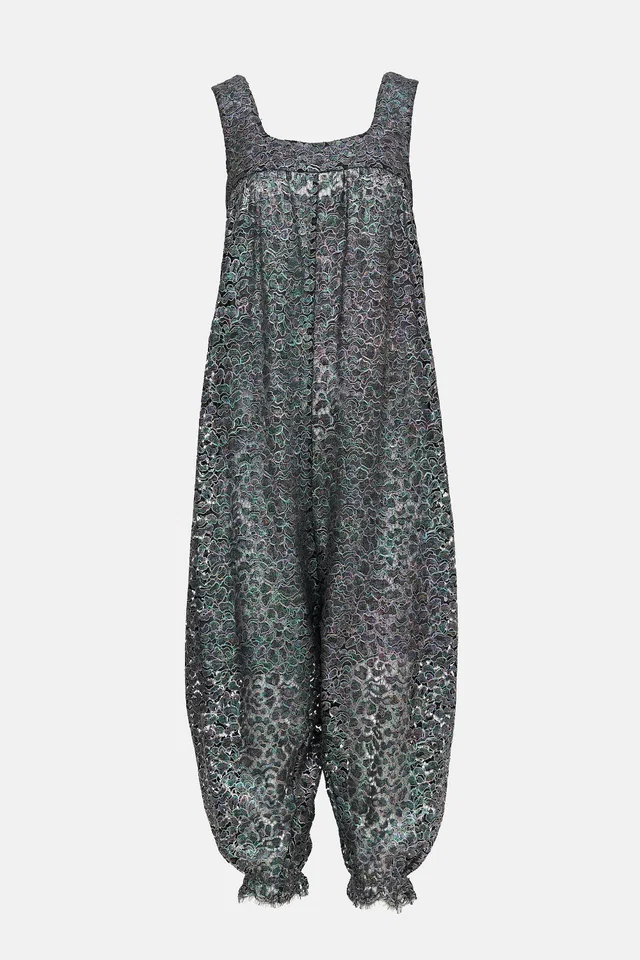 Chanel Cruise 2016 Iridescent Lace Jumpsuit in Silk from VSP Consignment