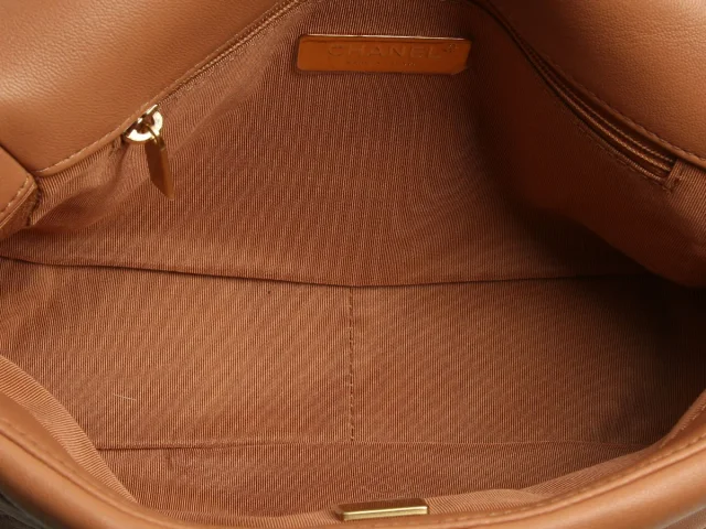 Chanel Medium Brown Quilted Lambskin 19 Flap in Brown Lambskin from Ann's Fabulous Finds, photo 9 of 10