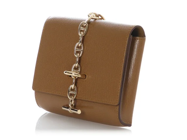 Hermès Bronze Doré Chèvre Chaîne d’Ancre To Go Wallet in Gold Goatskin from Ann's Fabulous Finds, photo 3 of 10