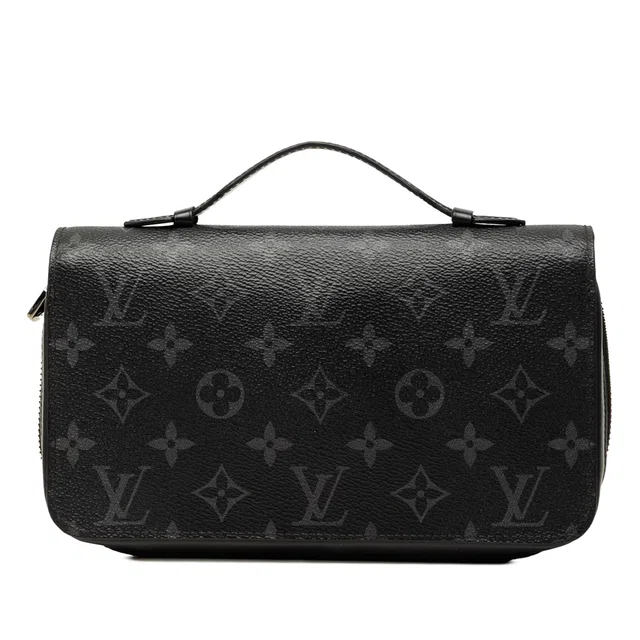 Black Louis Vuitton Monogram Eclipse Zippy XL Wallet Long Wallets in Black Coated canvas from Designer Revival