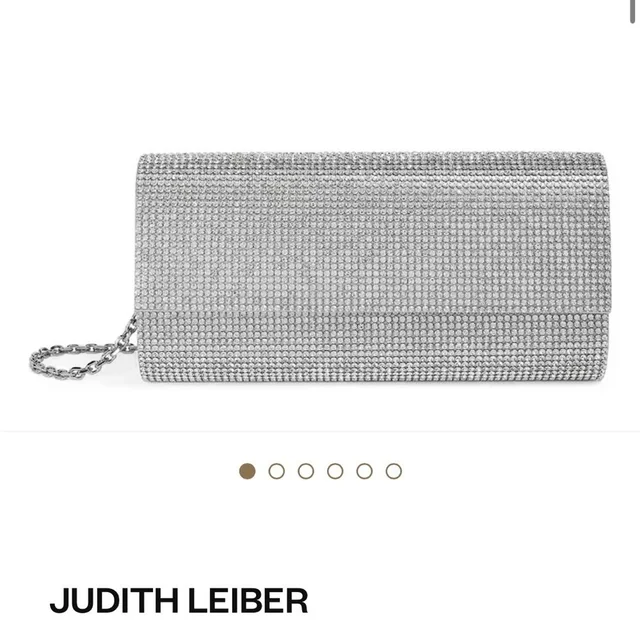 Judith Leiber Perry Crystal Embellished Silver Evening Bag Clutch With Chain in silver|gray from Poshmark, photo 1 of 1