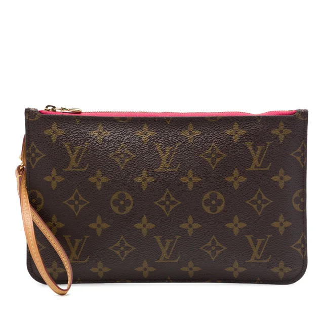 Brown Louis Vuitton Monogram Neverfull MM Pouch in Brown Coated canvas from Designer Revival