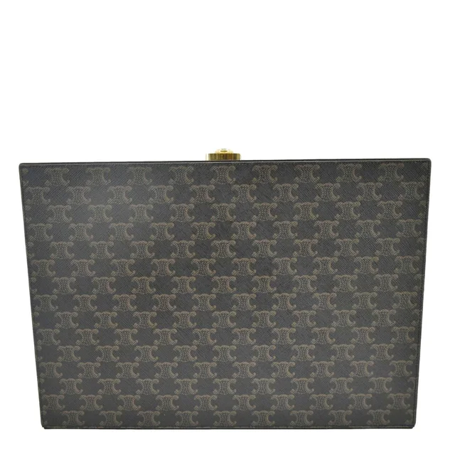 Celine Triomphe Canvas Stationery Case Brown in Brown Canvas from Dallas Designer Handbags