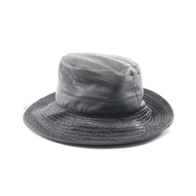 Dior Hat Teddy-D Tulle Bob Hat Bucket Black Leather Hat in Black Leather from The Reluxe