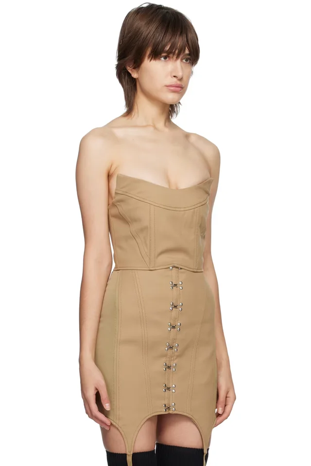 Dion Lee Khaki Convex Bustier, photo 2 of 4 from SSENSE