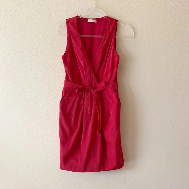 Anteprima V Neck Wrap Front Tie Dress in red from Poshmark