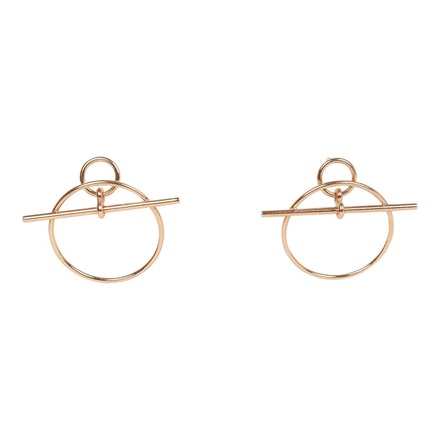 Hermès Small Loop Earrings Rose Gold in Pink from Madison Avenue Couture