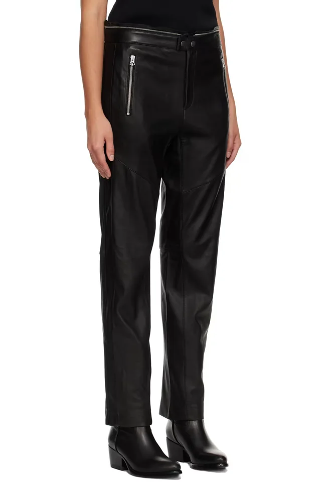 rag & bone Black Sedona Moto Leather Pants, photo 2 of 3 from SSENSE