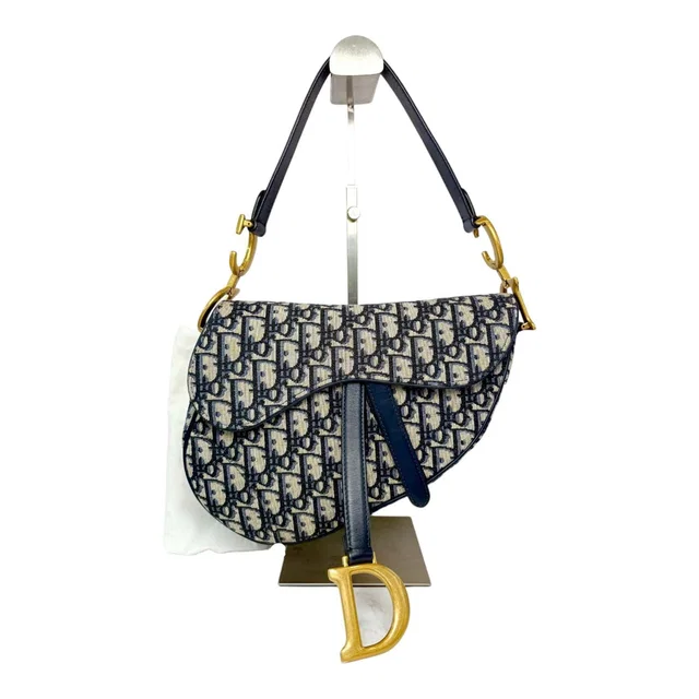 Dior Saddle Bag Blue Oblique Jacquard in Blue from Luxury Promise