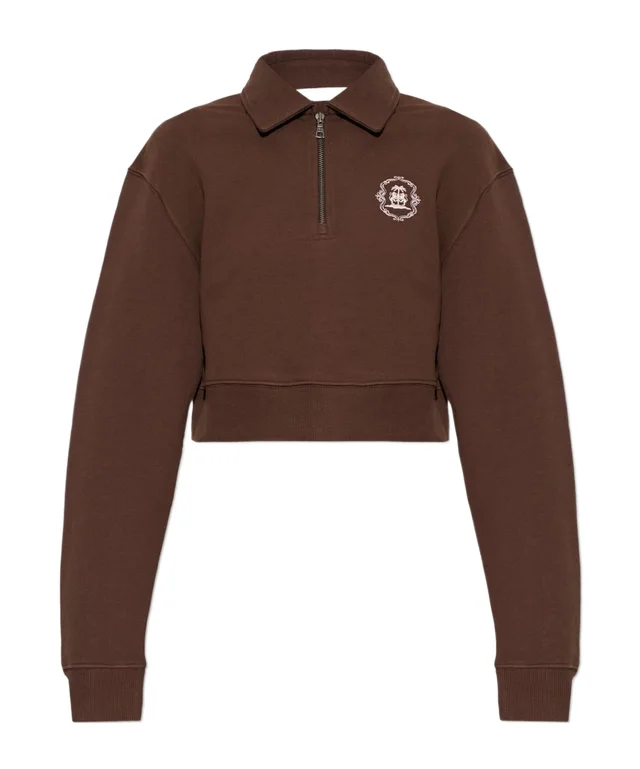 Palm Angels Cropped Half-Zip Polo Sweatshirt from SENSER, photo 1 of 1